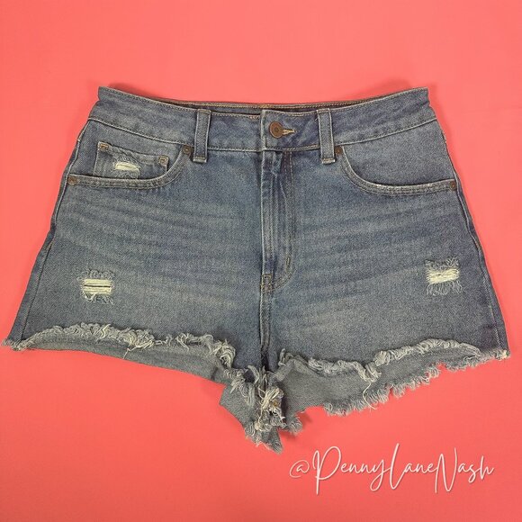 Sincerly Jules Pants - Sincerely Jules Distressed Raw Hem high Rise Denim Jean Shorts